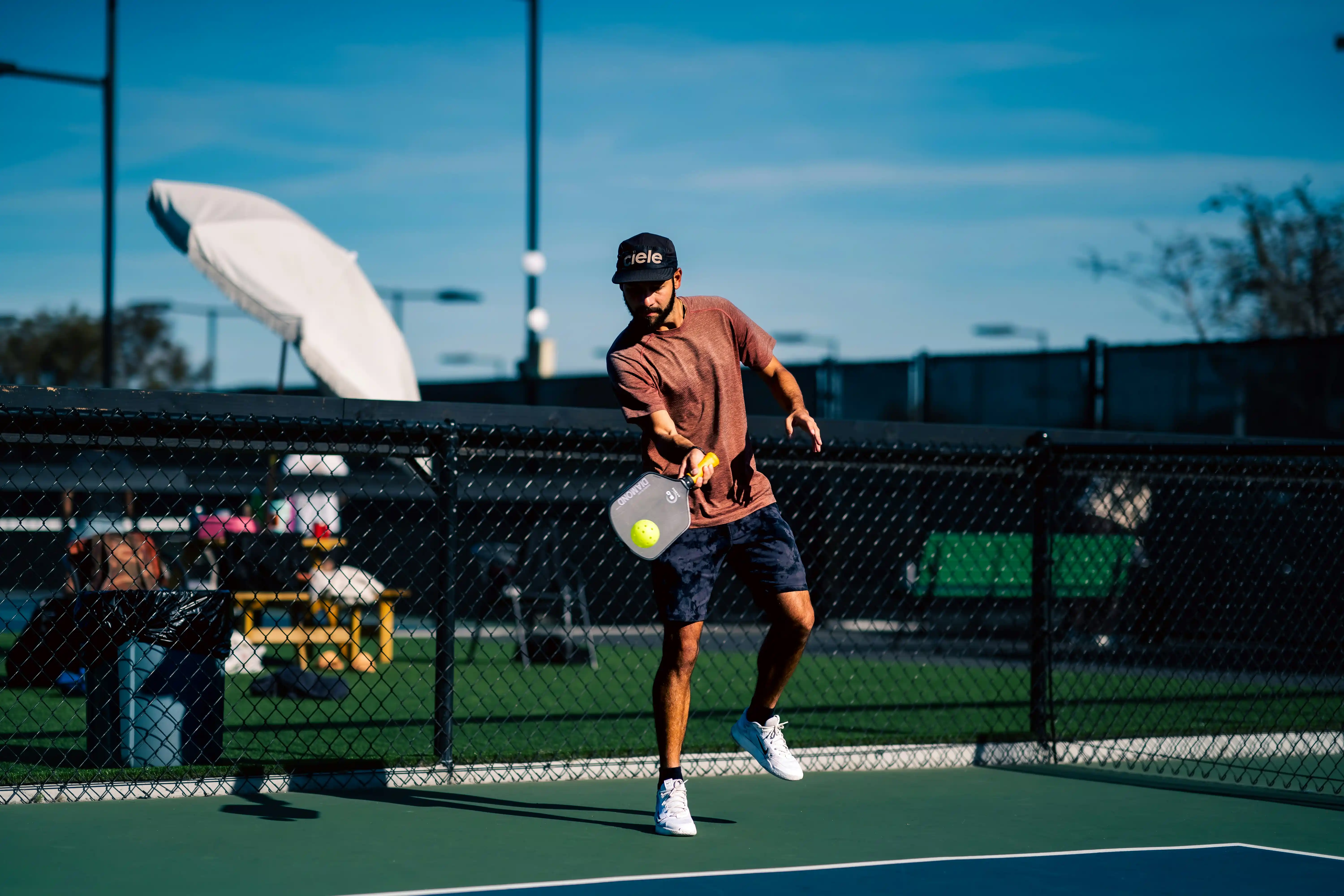 man playing pickleball
